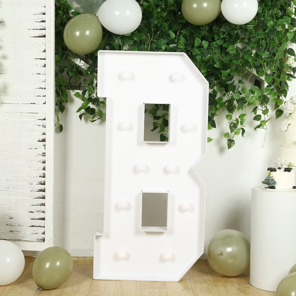 4ft Giant LED Marquee Light Up Letter B White Foam Board