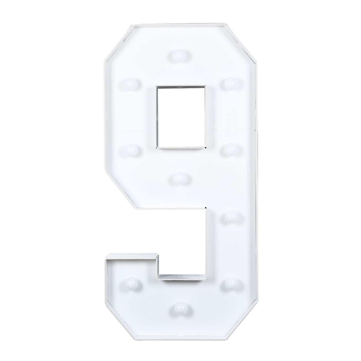 Giant 4ft LED Marquee Light Up Number 9 White Foam Board