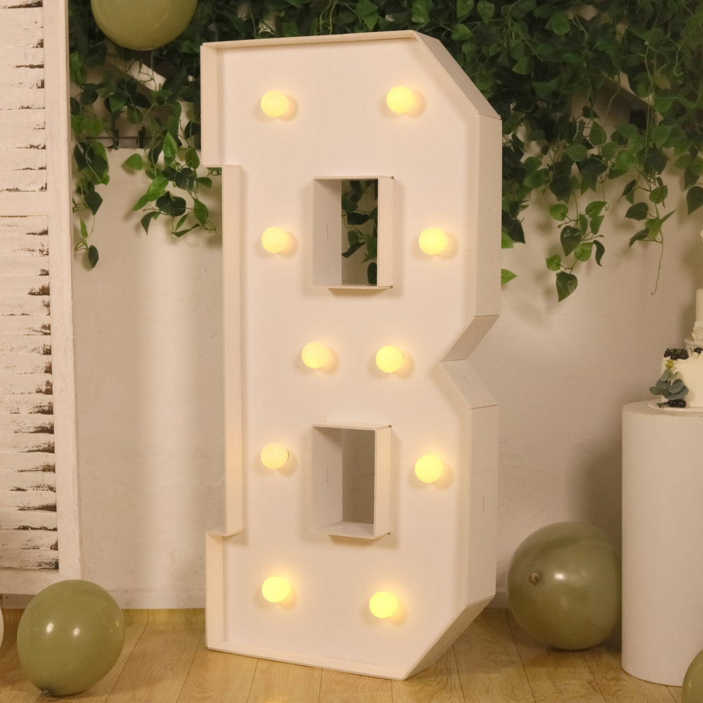 4ft Giant LED Marquee Light Up Letter B White Foam Board