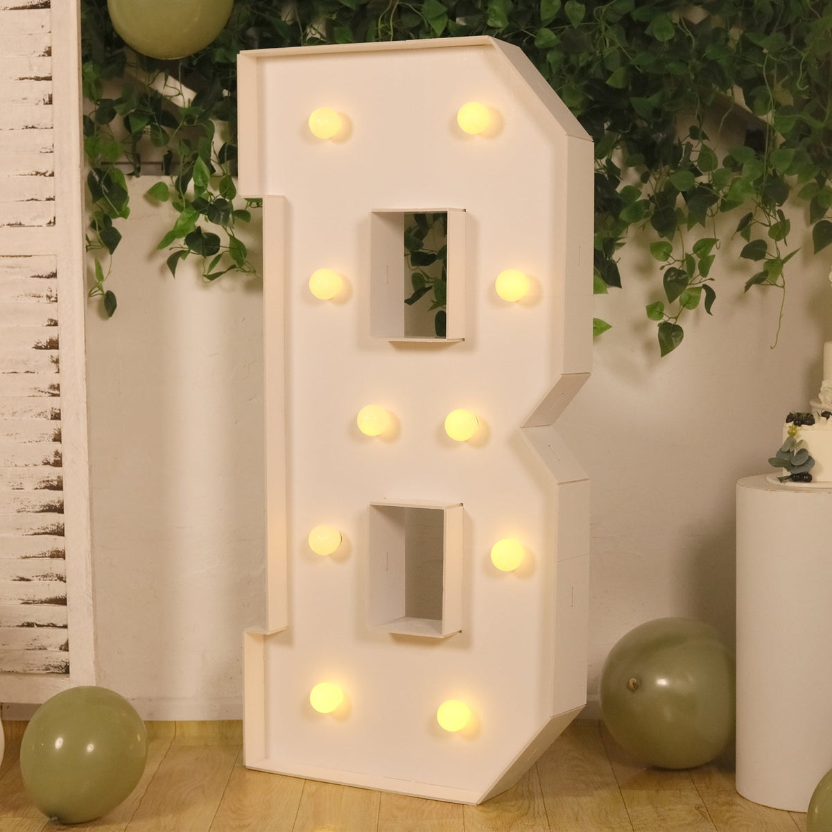 4ft Giant LED Marquee Light Up Letter B White Foam Board