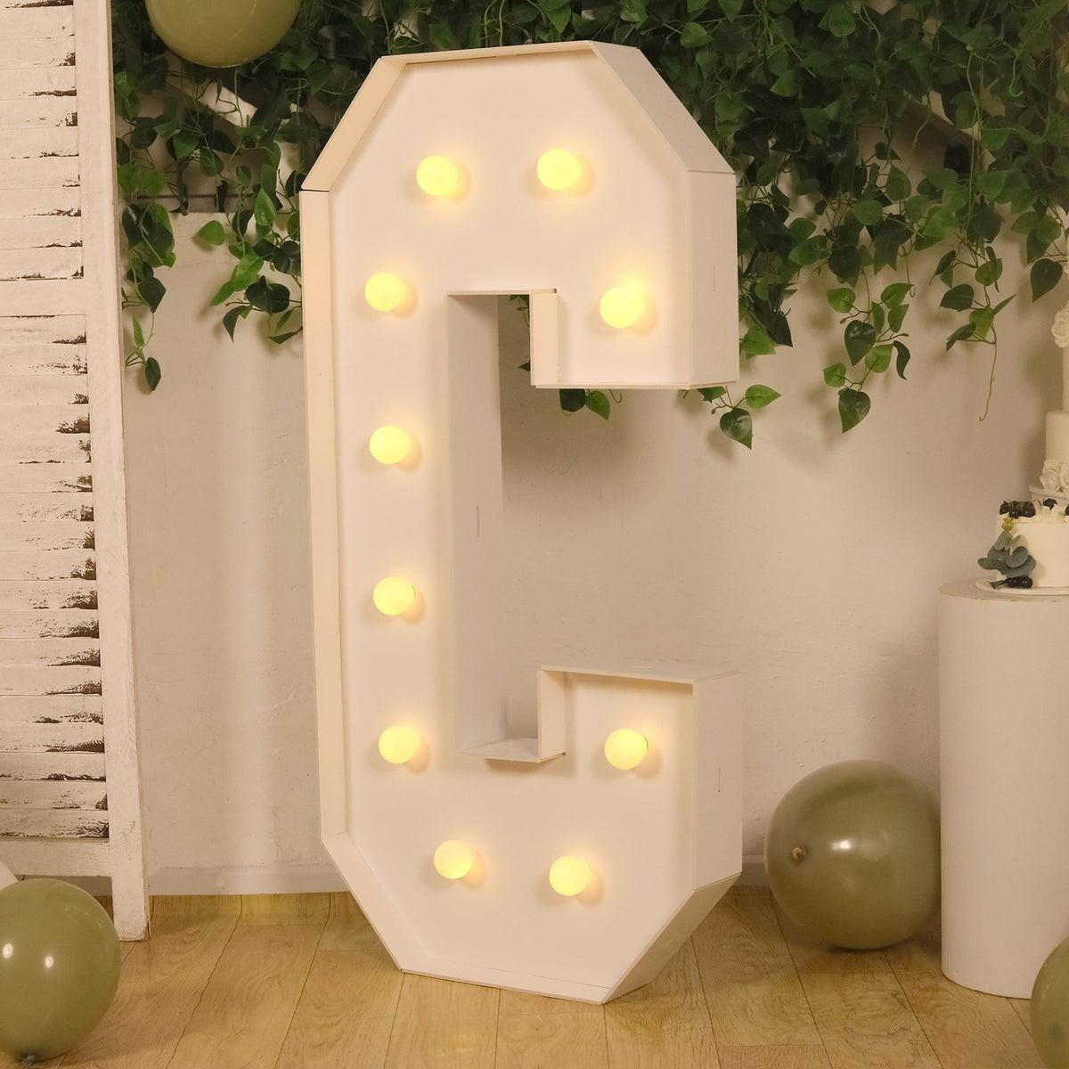 4ft Giant LED Marquee Light Up Letter C White