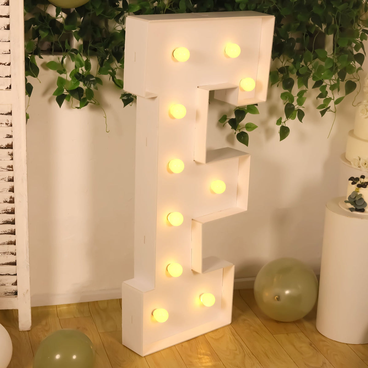 Giant 4ft LED Marquee Light Up Letter F White