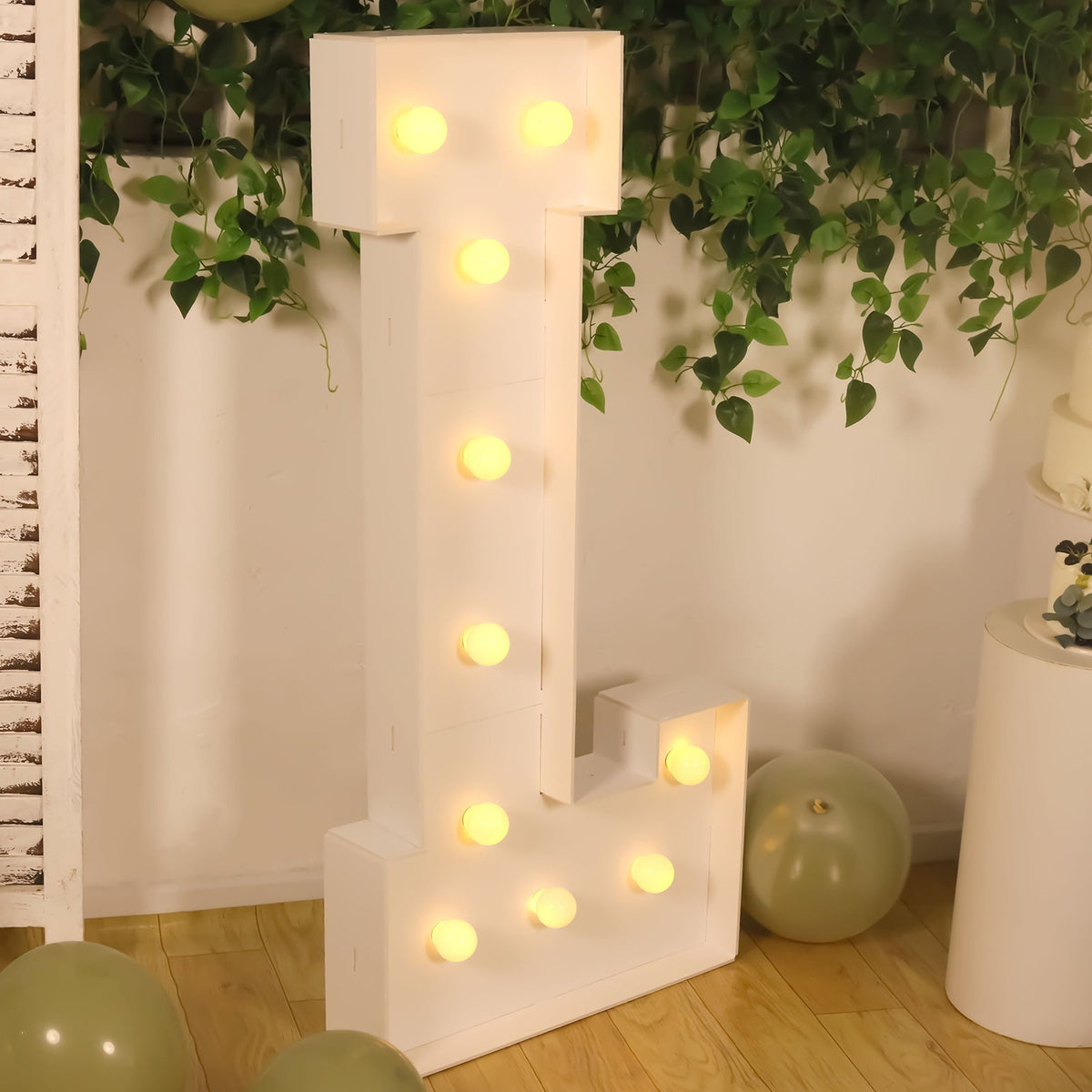 4ft Pre-Cut Foam Board Giant LED Marquee Light Letter L White