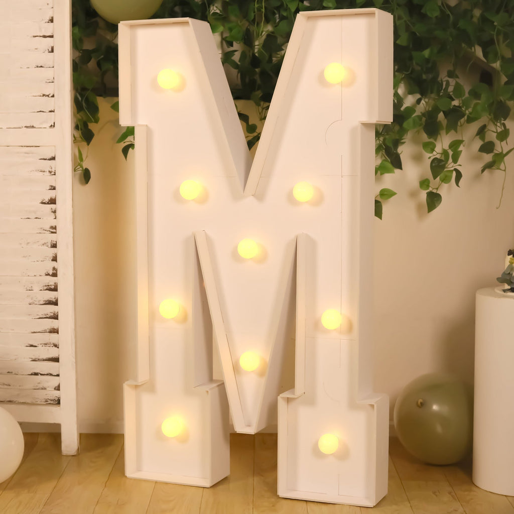 Giant LED Marquee Light Up Letter M 4ft White