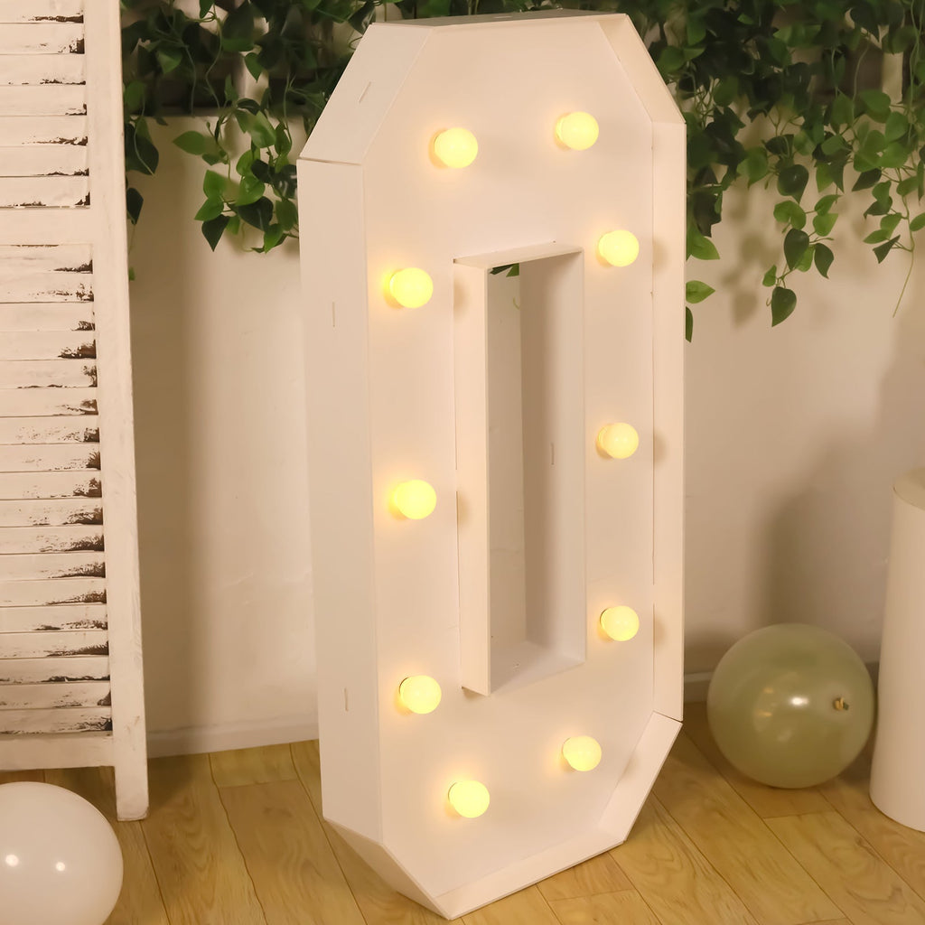 4ft Giant LED Marquee Light Up Letter O White