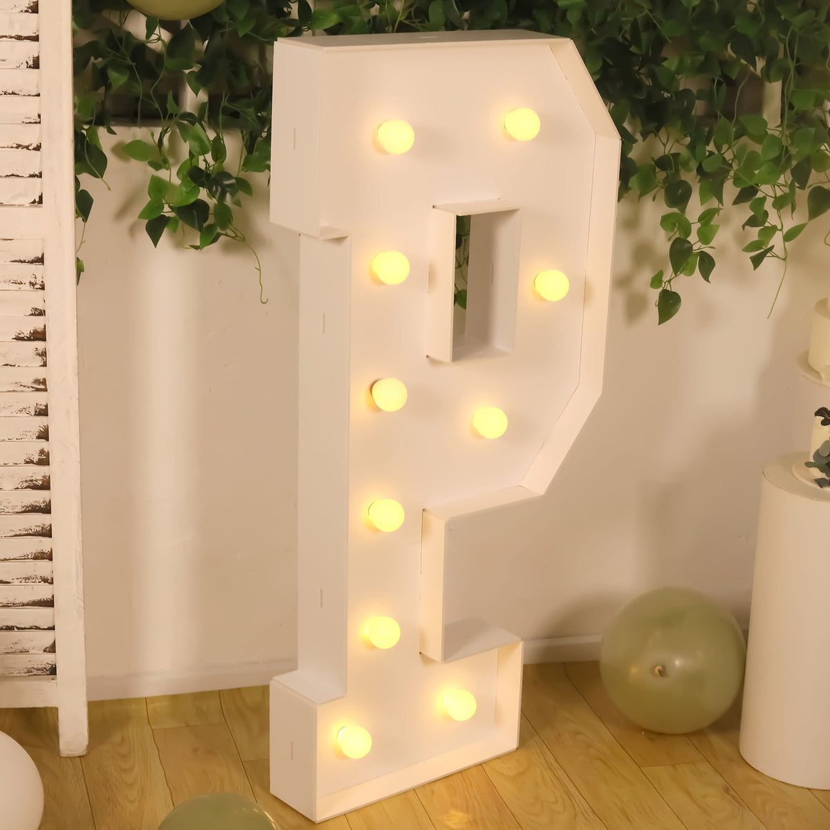 Giant LED Marquee Light up Letter P 4ft White