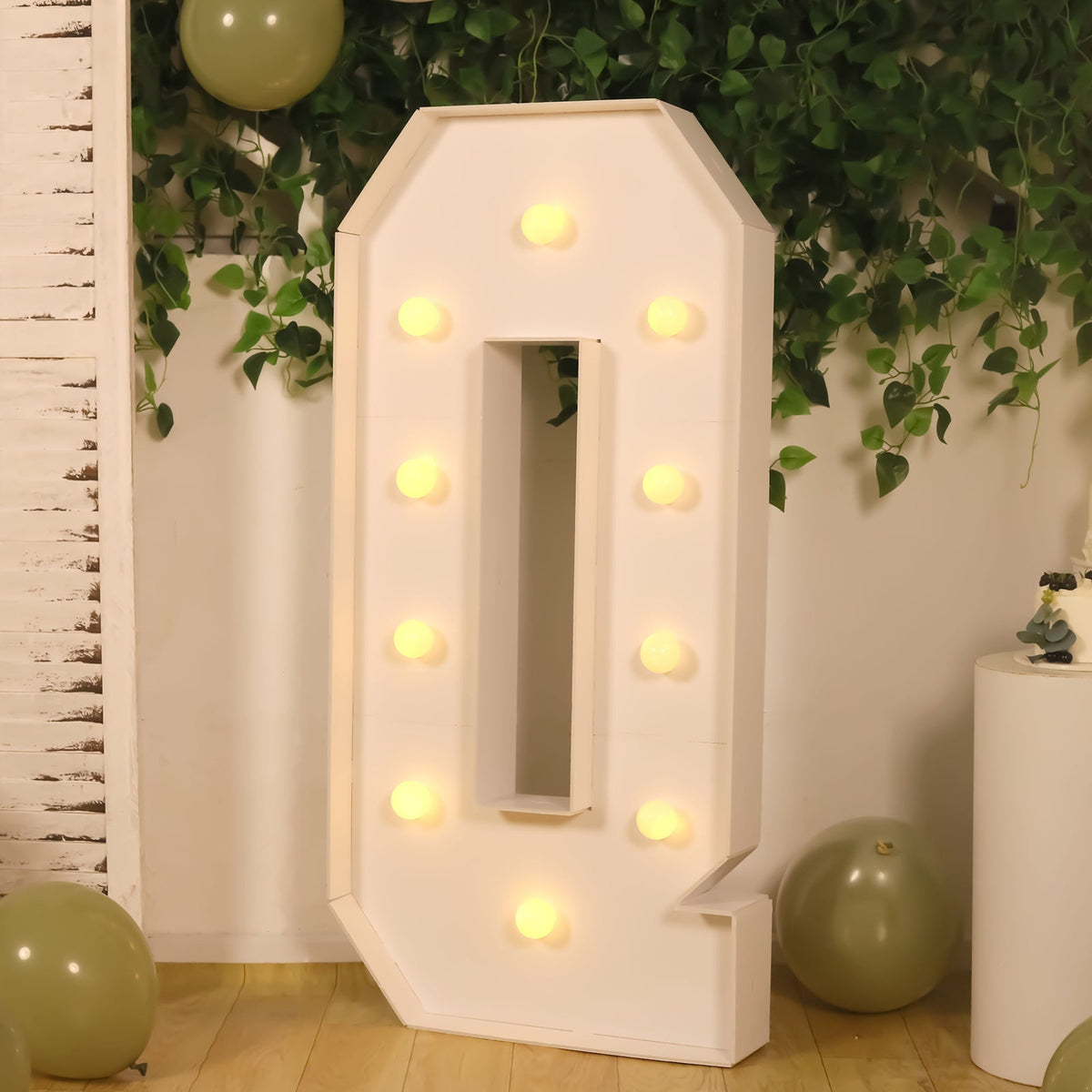4ft Giant LED Marquee Light Up Letter Q White Foam Board