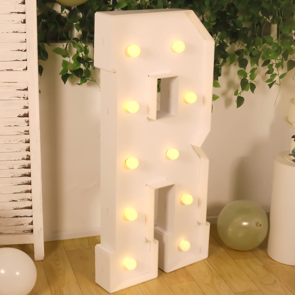 4ft Giant LED Marquee Light Up Letter R White Foam Board