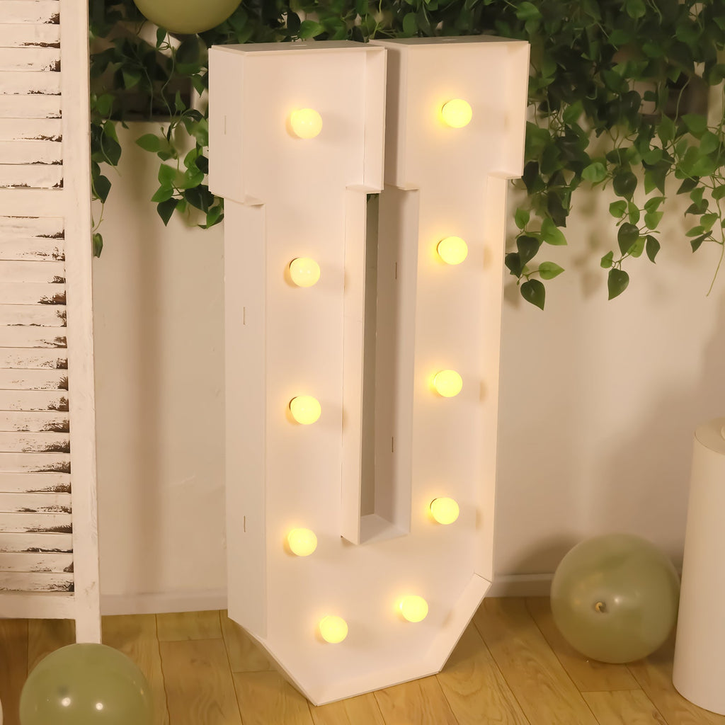 Giant 4ft LED Marquee Light Up Letter U White
