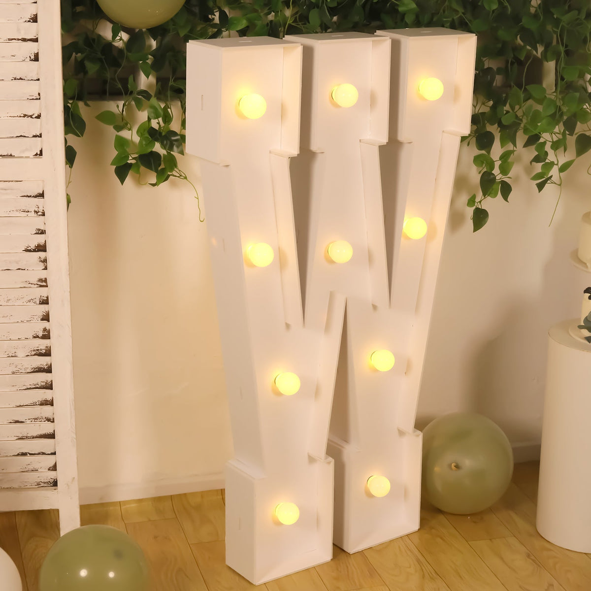 4ft Pre-Cut Foam Board Giant LED Marquee Light Letter W White