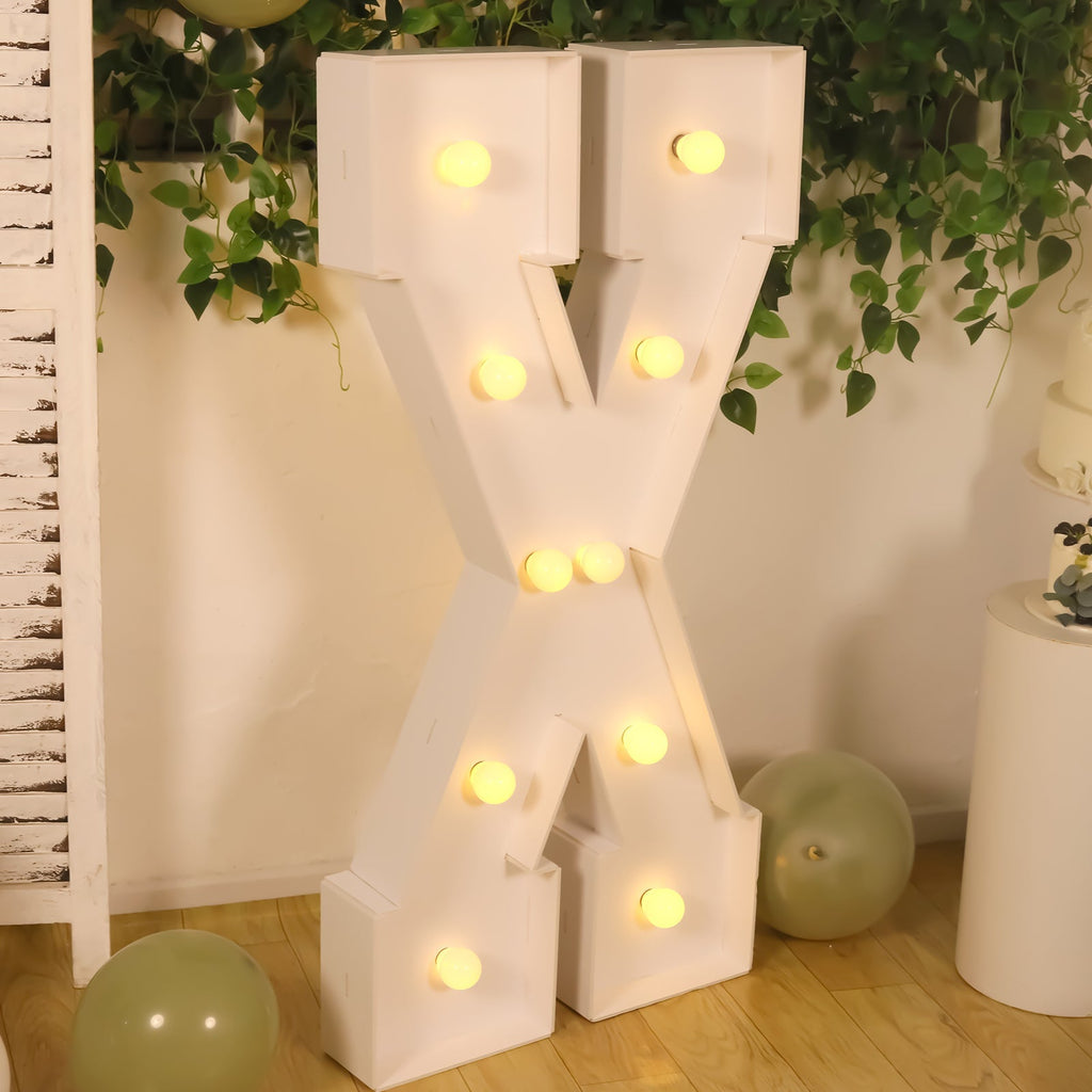 4ft Giant LED Marquee Light up Letter X Foam Board White