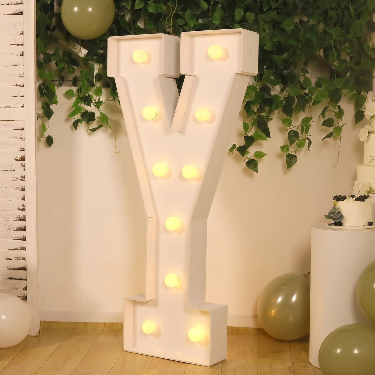 Giant 4ft Foam Board LED Marquee Light Letter Y White
