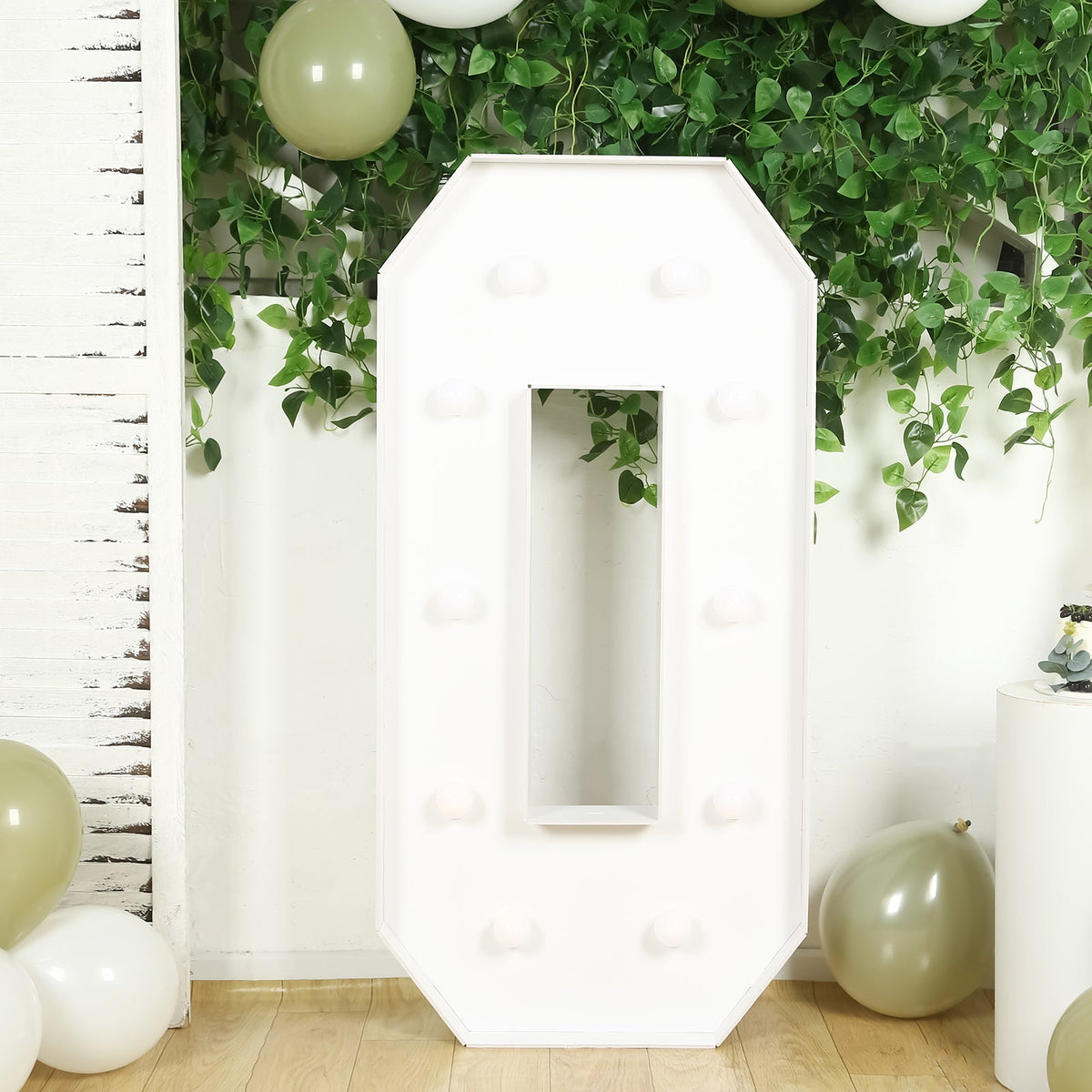 4ft Giant LED Marquee Light Up Number 0 Foam Board White