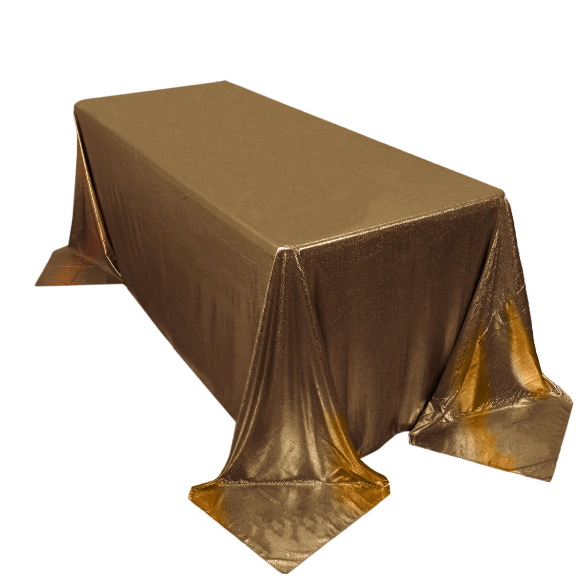 Sequin Dots Polyester Tablecloth 90x132 Antique Gold