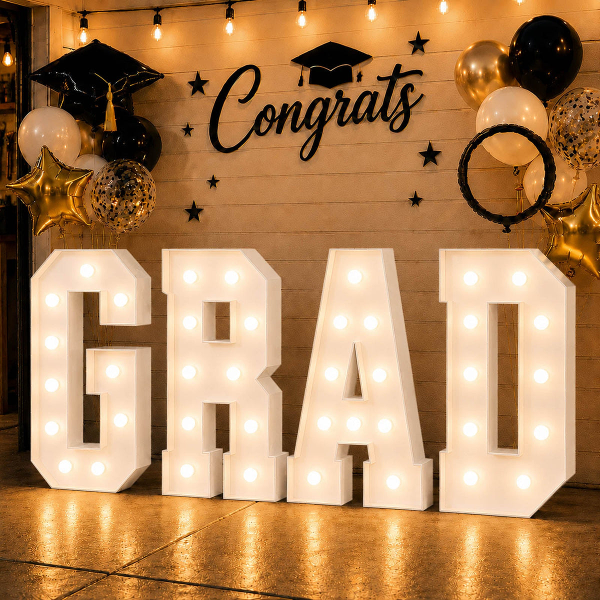 4ft Pre-Cut Foam Board Giant LED Marquee Light Letters GRAD White