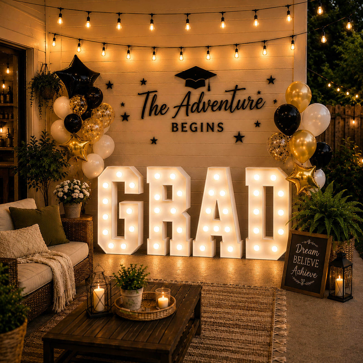 4ft Pre-Cut Foam Board Giant LED Marquee Light Letters GRAD White