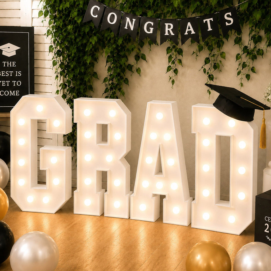 4ft Pre-Cut Foam Board Giant LED Marquee Light Letters GRAD White