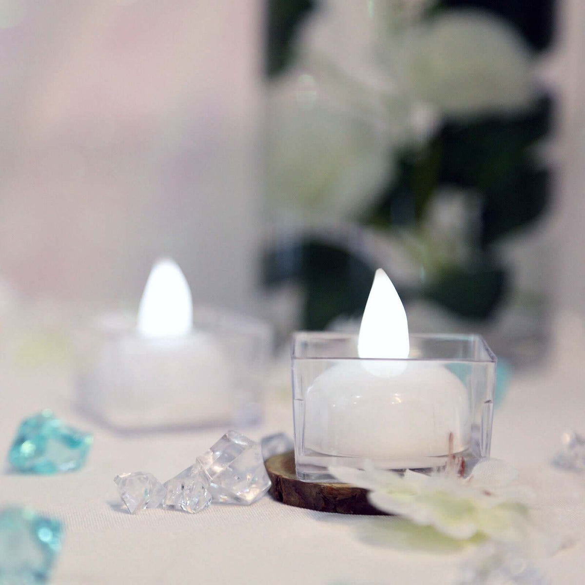 12-Pack Waterproof Floating Flameless LED Tealight Candles Cool White