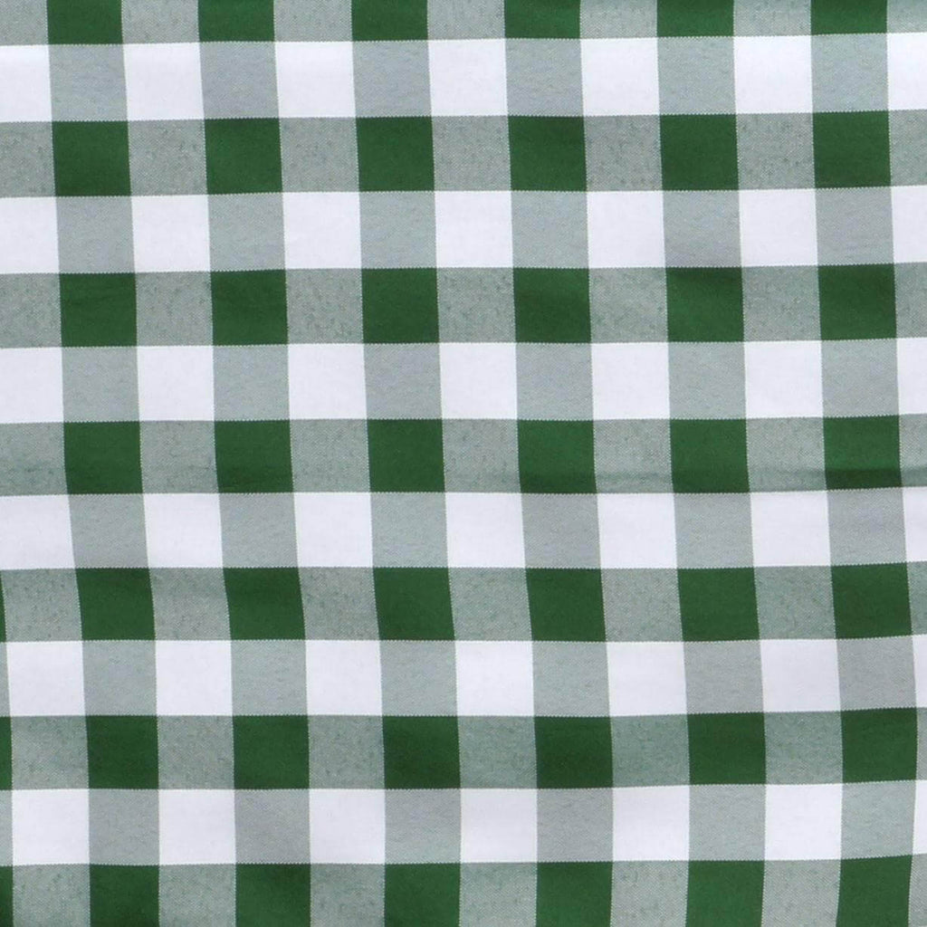 Polyester 90x132 Inch Oblong Checkered Tablecloth White Green