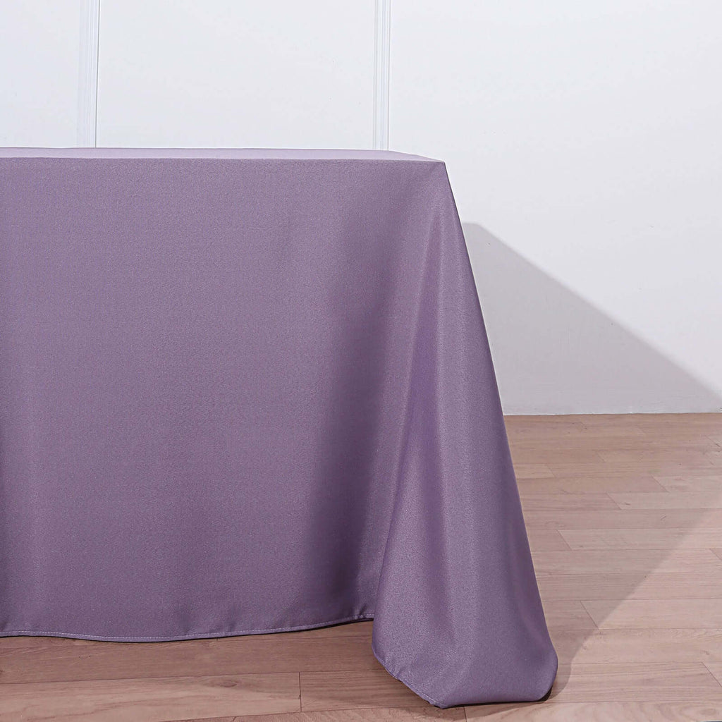 90x132in Rectangular Oblong Polyester Tablecloth Violet Amethyst
