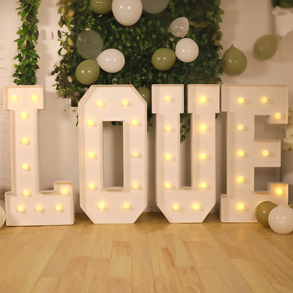 Giant 4ft LED Marquee Light Up Letter E Foam Board White