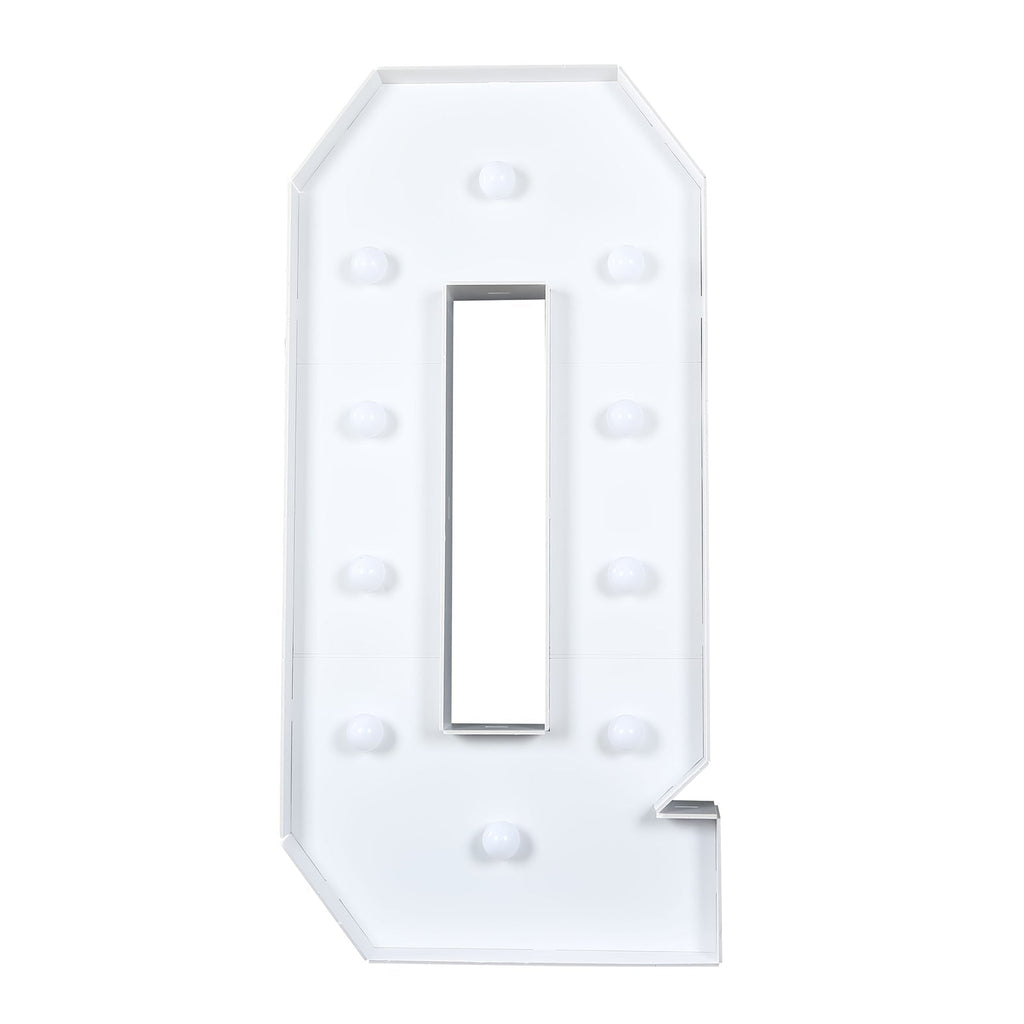 4ft Giant LED Marquee Light Up Letter Q White Foam Board