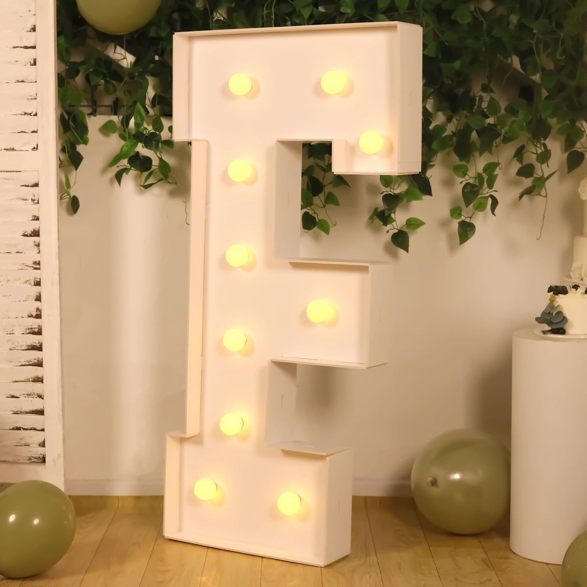 Giant 4ft LED Marquee Light Up Letter F White