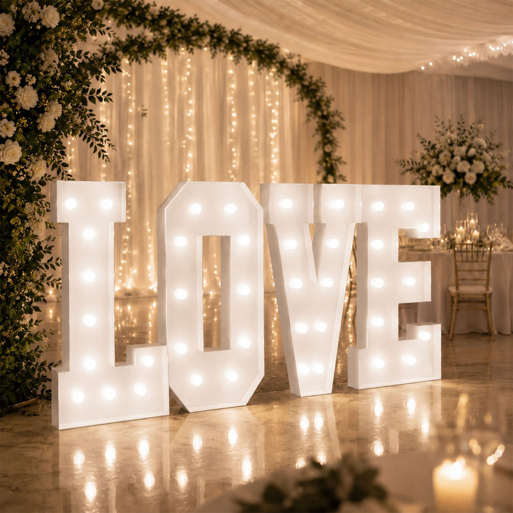 4ft Giant LED Marquee Light Up Letters LOVE Pre-Cut Foam Board White