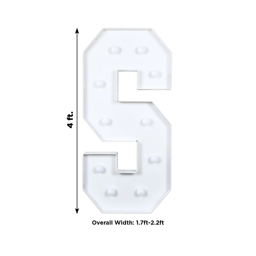 Giant LED Marquee Light Up Letter S 4ft White