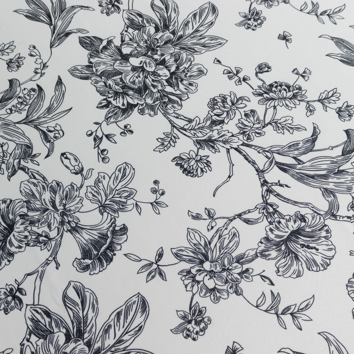 90x132in Rectangular Oblong Polyester Tablecloth French Toile White Black