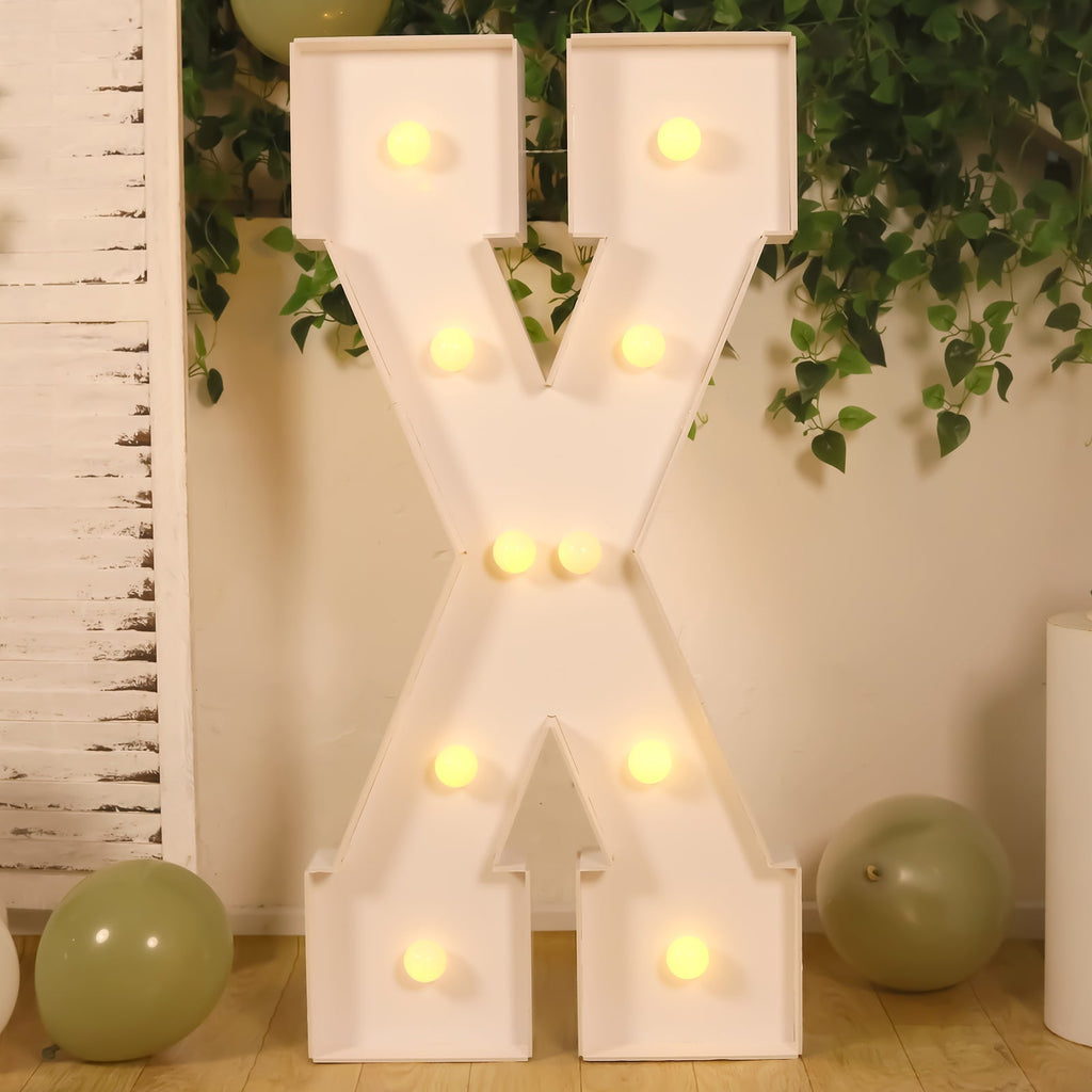 4ft Giant LED Marquee Light up Letter X Foam Board White