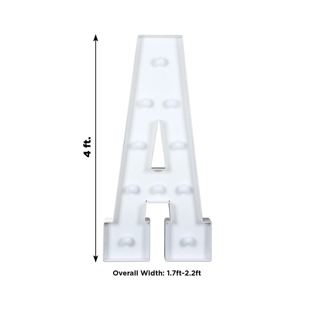 4ft Pre-Cut Foam Board Giant LED Marquee Light Letter A White