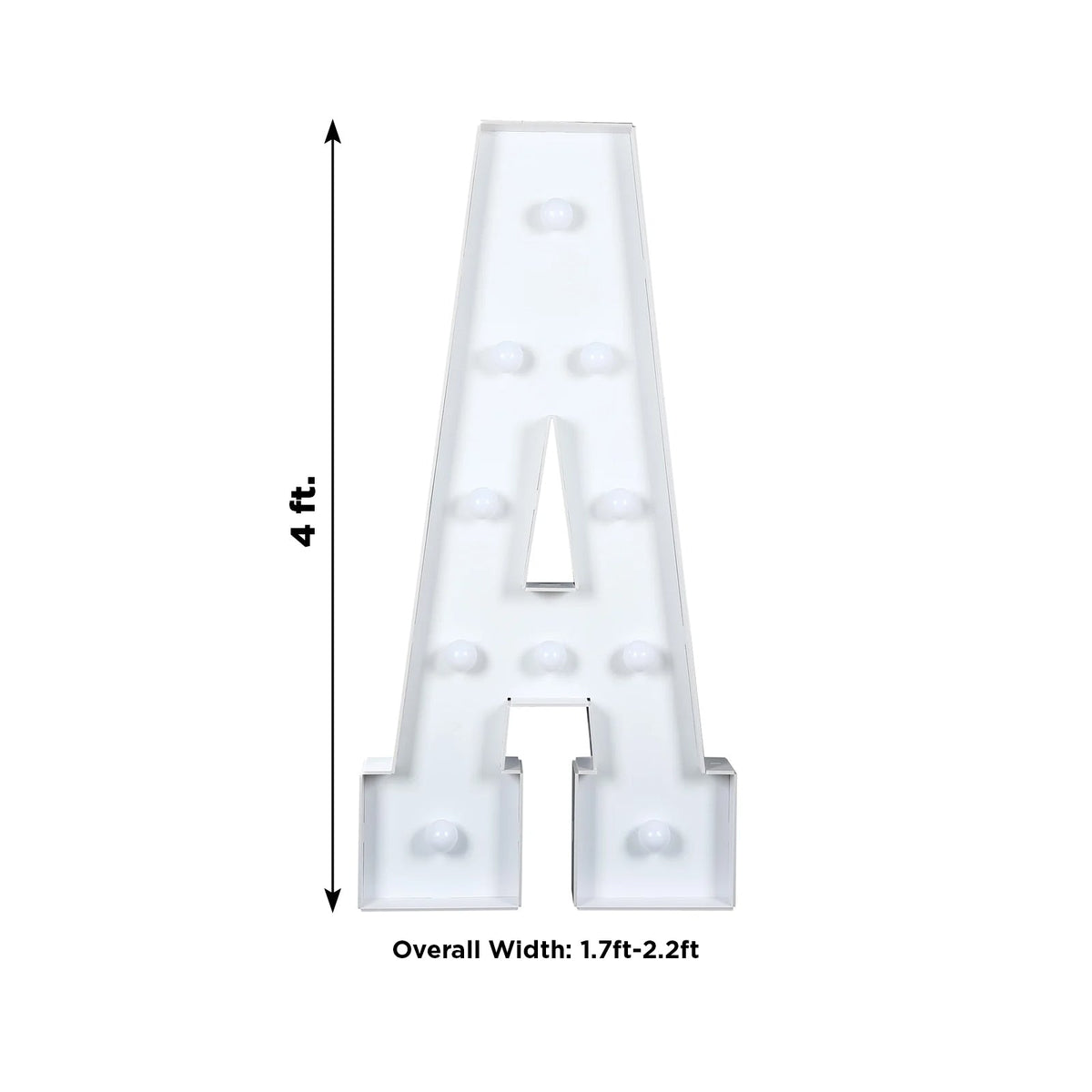 4ft Pre-Cut Foam Board Giant LED Marquee Light Letter A White