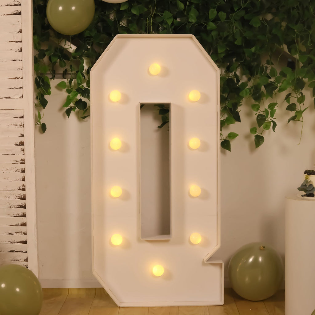 4ft Giant LED Marquee Light Up Letter Q White Foam Board