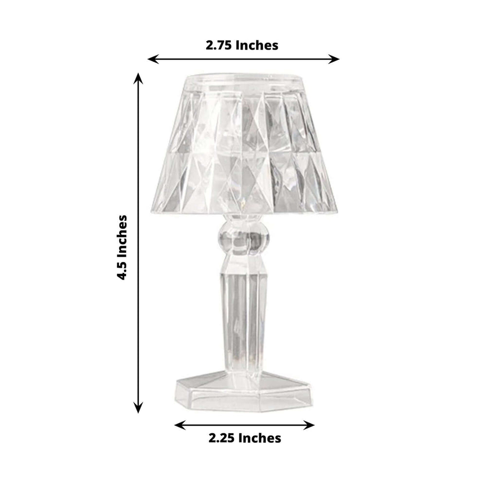 6-Pack 4.5" Crystal Acrylic LED Lamps Clear
