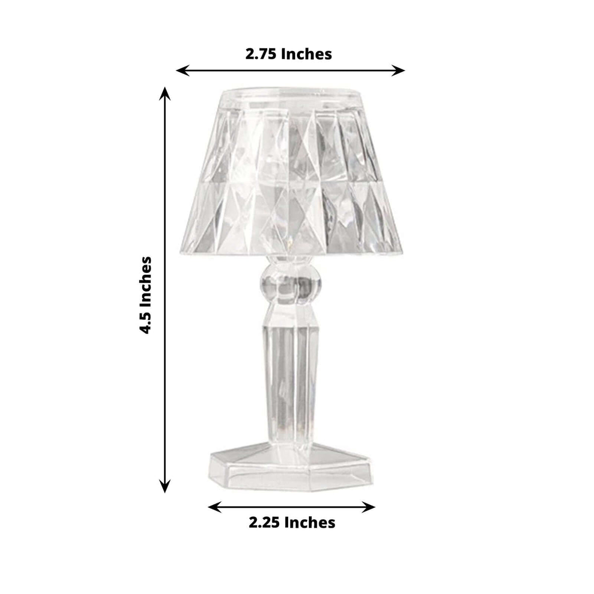 6-Pack 4.5" Crystal Acrylic LED Lamps Clear