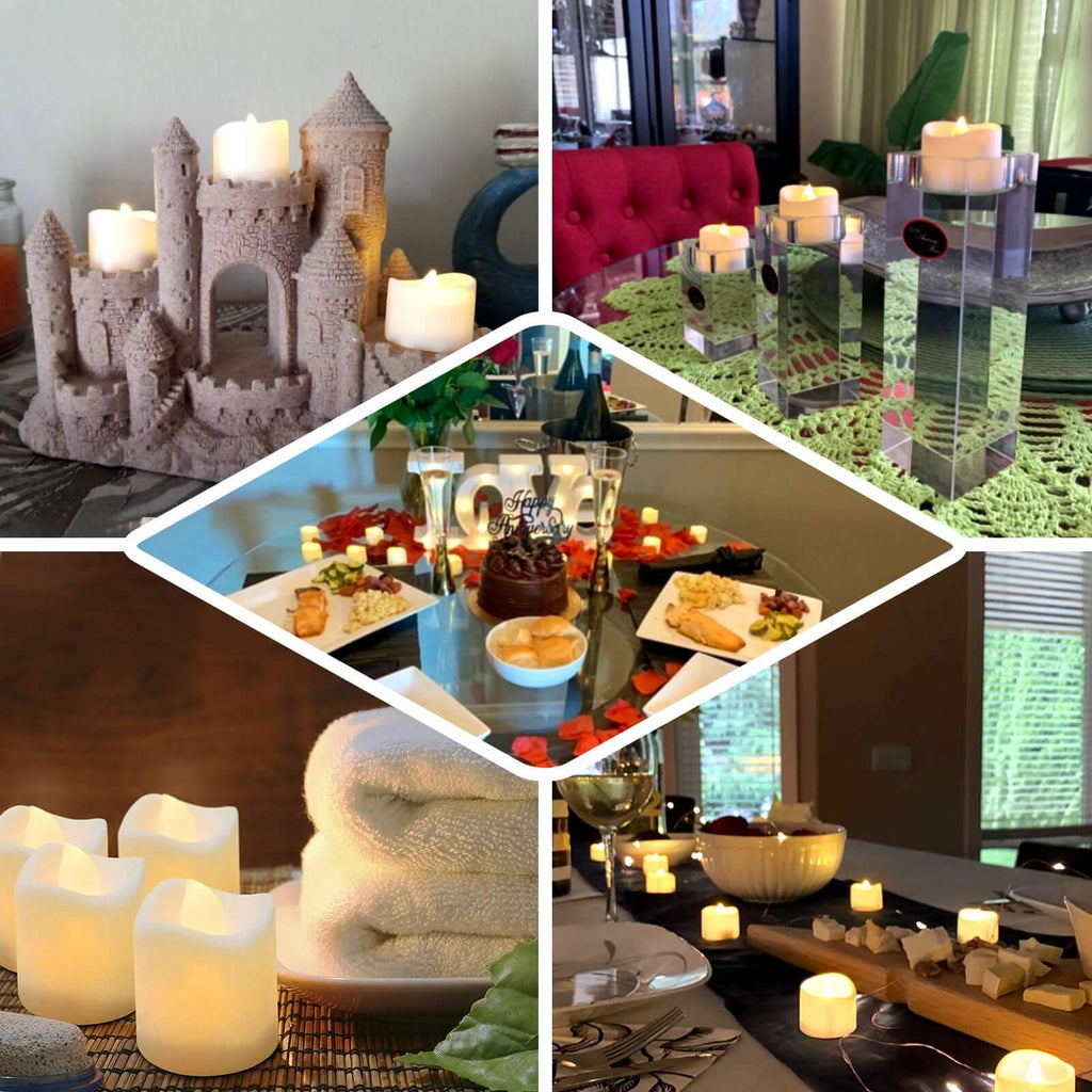 12-Pack 2x1.75in Classic LED Votive Candles White