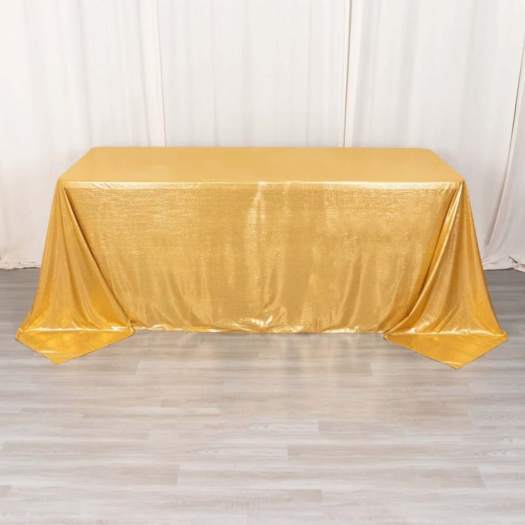 Sequin Dots Polyester 90x132 Inch Rectangle Tablecloth Gold