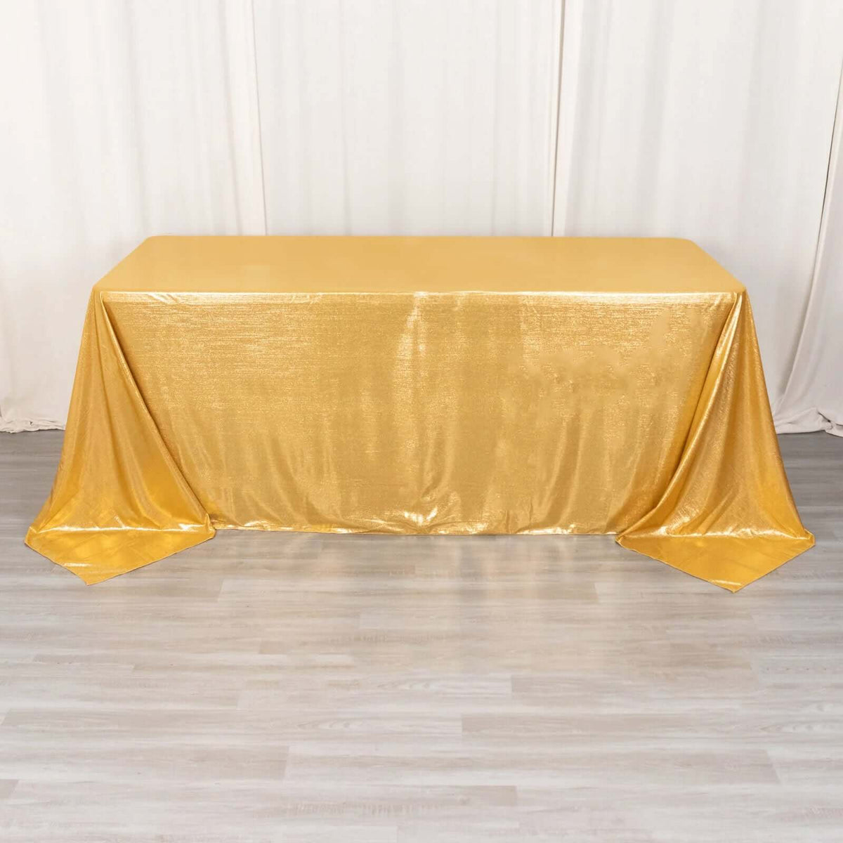 Sequin Dots Polyester 90x132 Inch Rectangle Tablecloth Gold