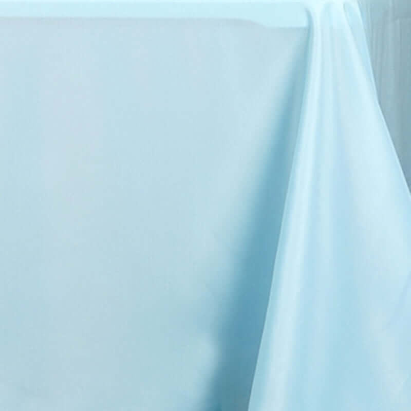 90x132 Inch Oblong Polyester Tablecloth Light Blue