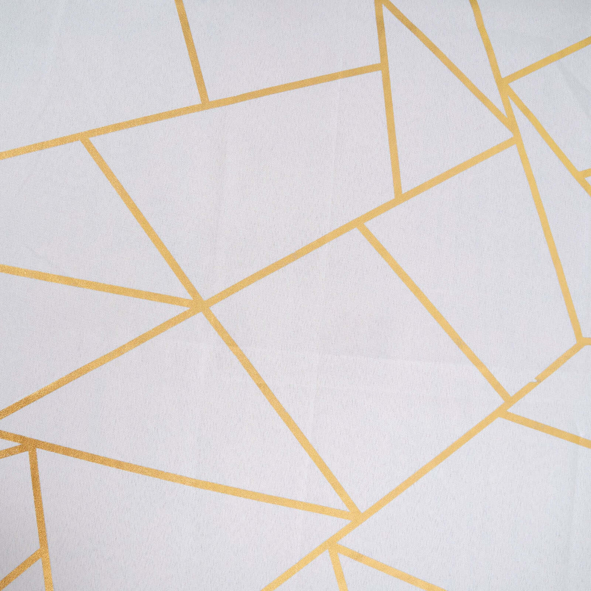 Polyester 90x132 Inch Rectangle Tablecloth White with Gold Foil