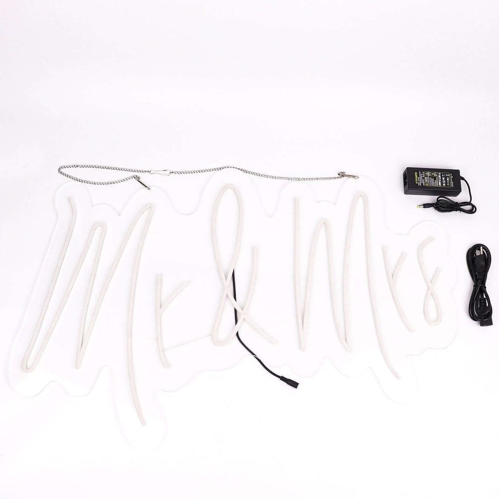 33" Mr and Mrs Neon Light Sign Warm White