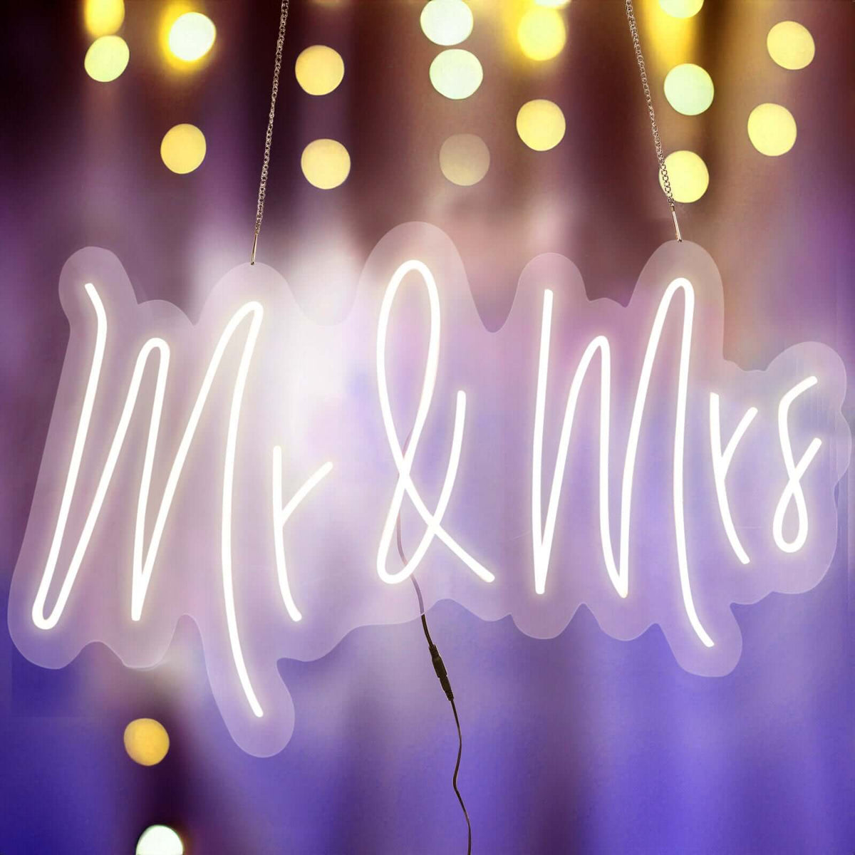 33" Mr and Mrs Neon Light Sign Warm White