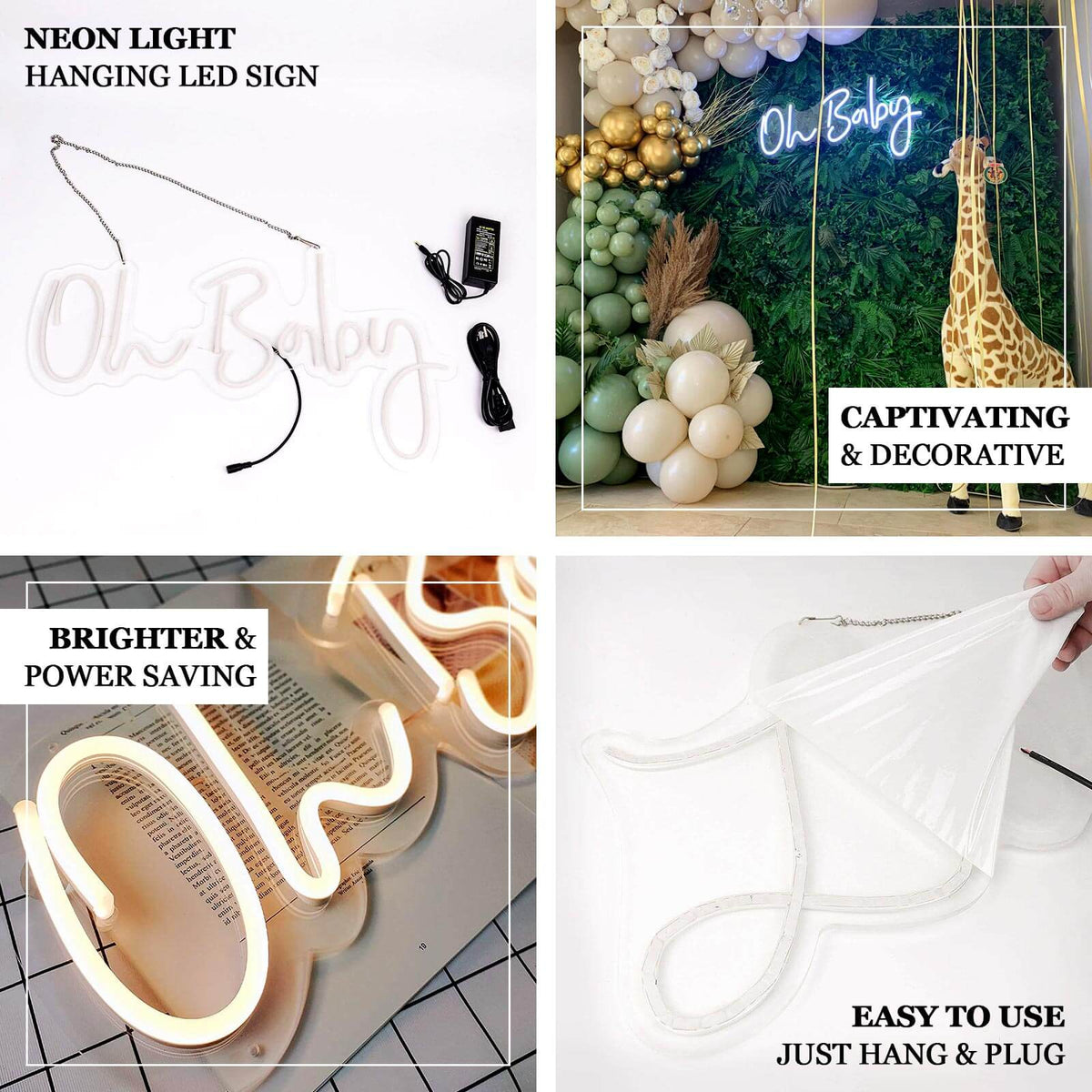 26" Oh Baby Neon Light Sign Warm White