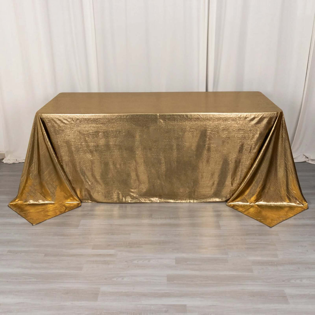 Sequin Dots Polyester Tablecloth 90x132 Antique Gold