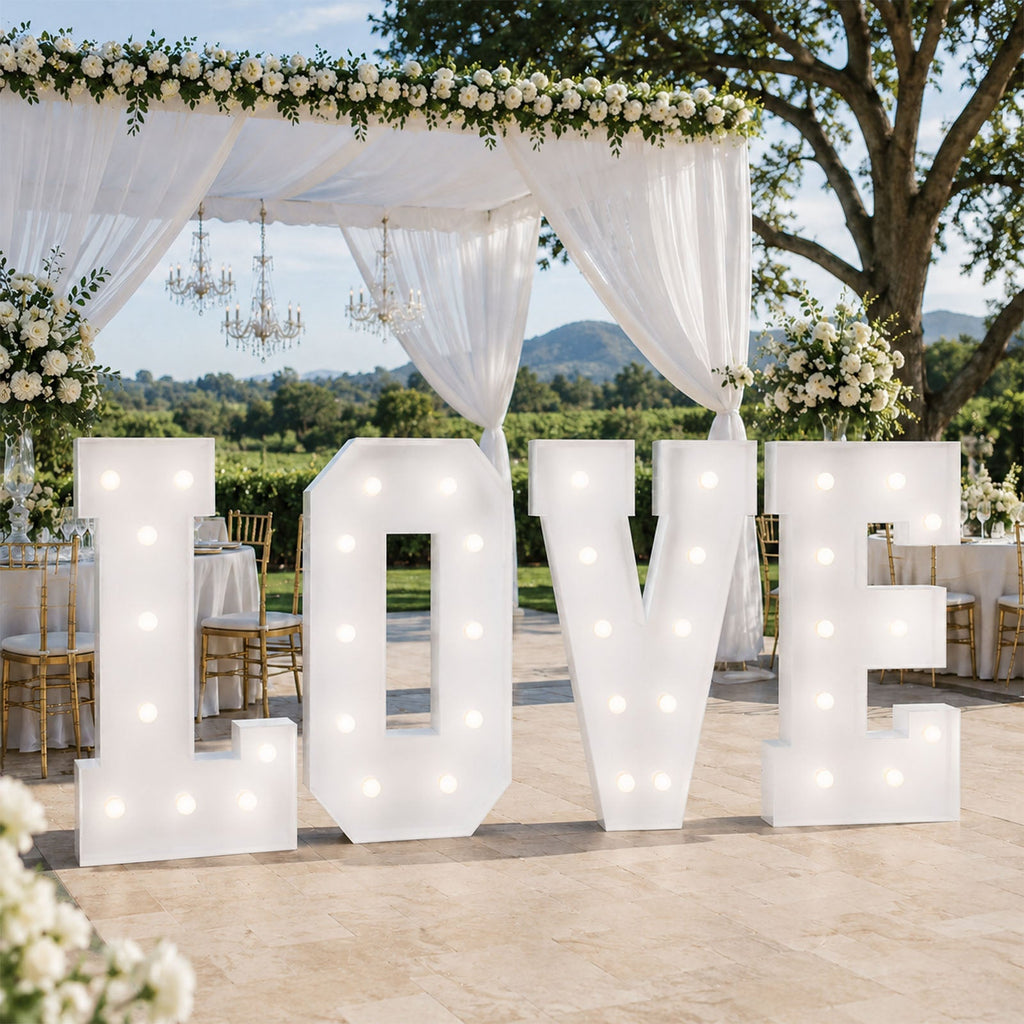 4ft Giant LED Marquee Light Up Letters LOVE Pre-Cut Foam Board White