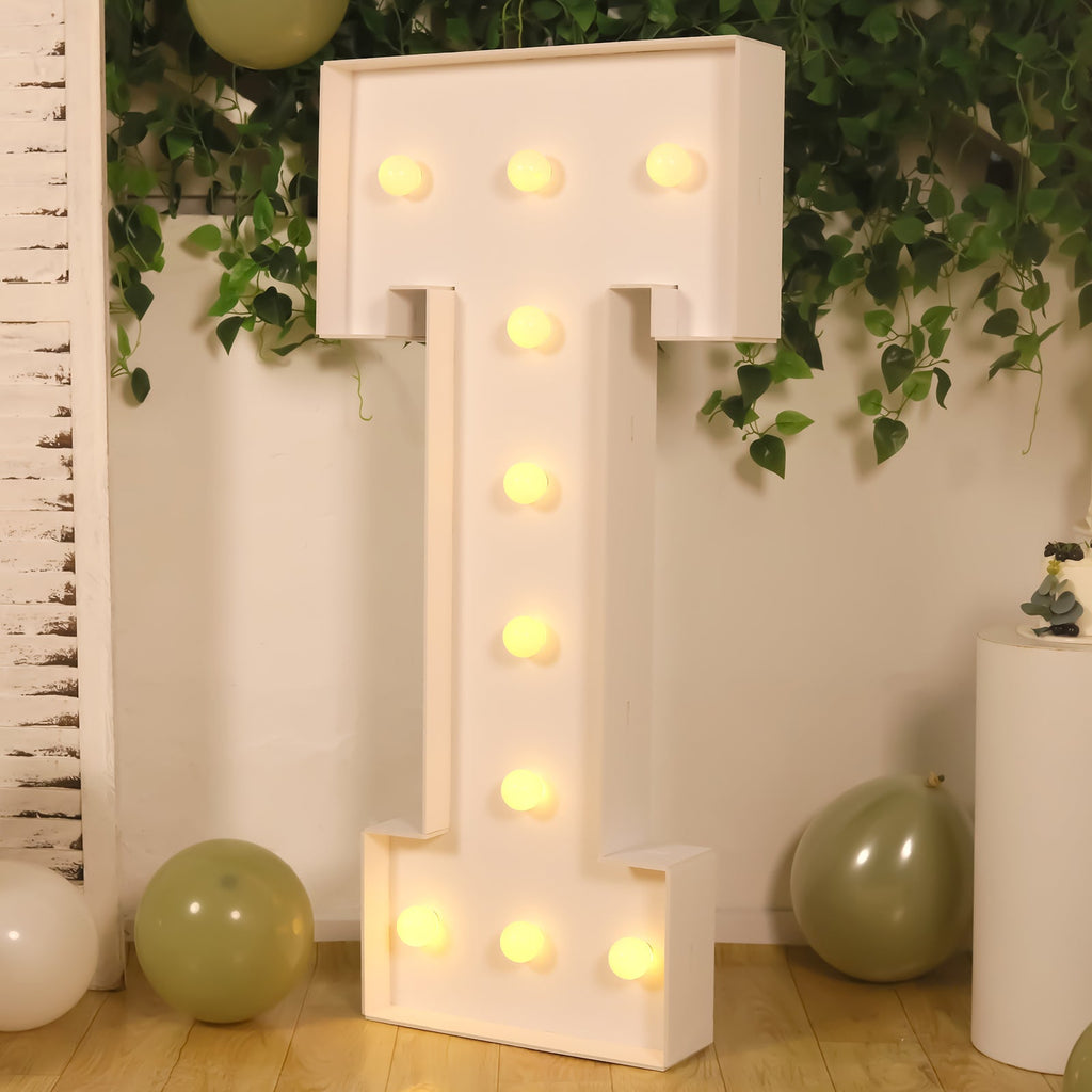 LED Marquee Light Up Letter T 4ft White