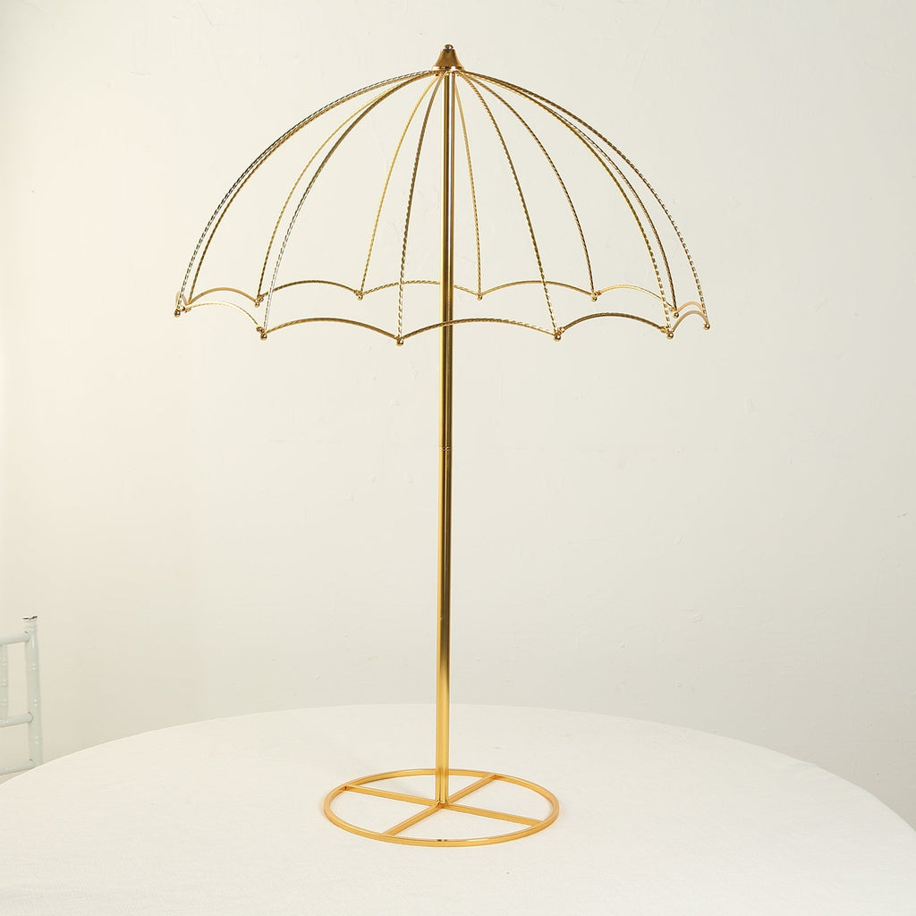 42in Umbrella Design Metal Wedding Centerpiece Stand Gold