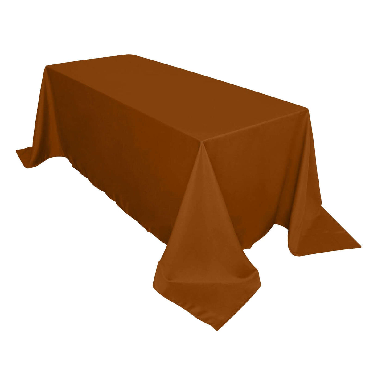 Polyester 90x132 Inch Rectangle Tablecloth Cinnamon Brown