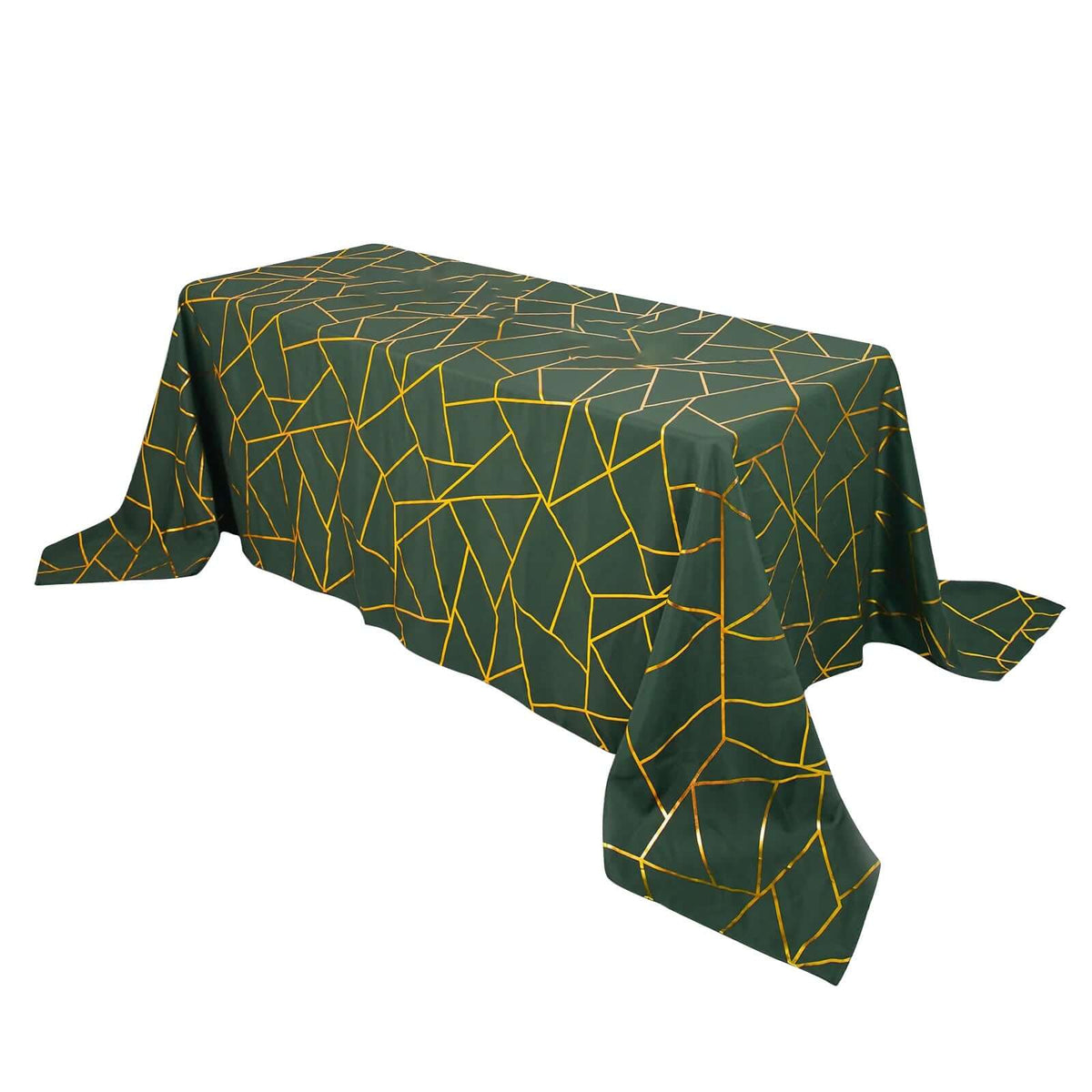 90x132in Rectangular Oblong Polyester Tablecloth Hunter Emerald Green